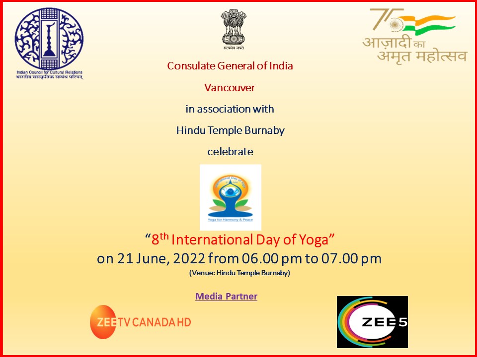 You are currently viewing International Day of Yoga (IDY) 2022, Burnaby